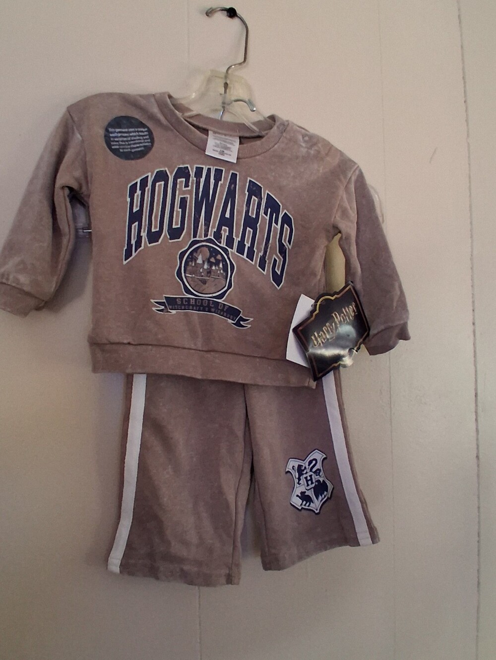 Warner Bros. Harry Potter Hogwarts Graphic Baby Sweater in Faded Brown and Navy